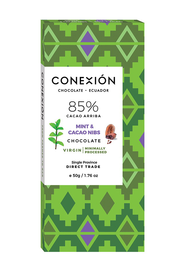 Mint & Cacao Nibs 85% CONEXION 50GM