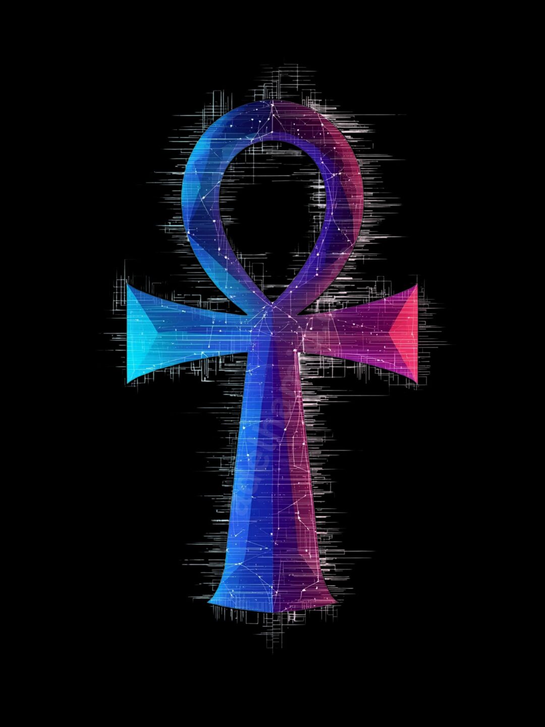 Geometric Ankh Symbol Tee - Digital Art - Image 2