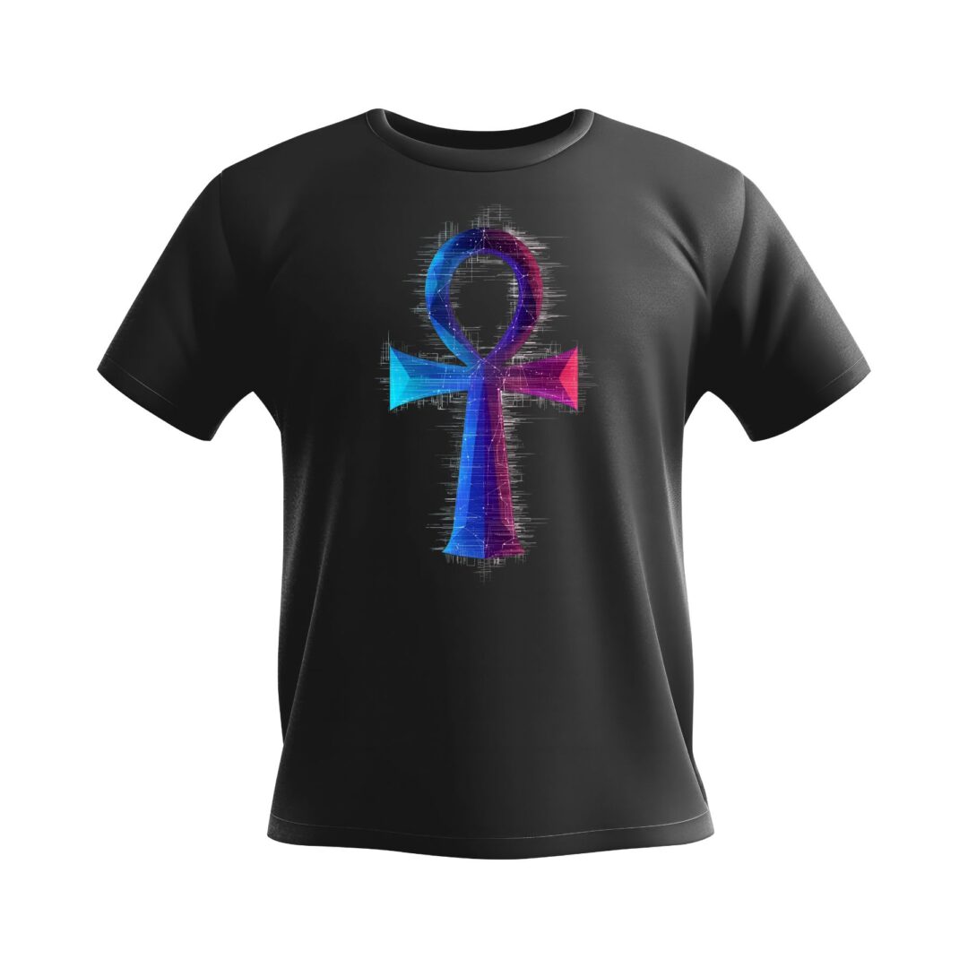 Geometric Ankh Symbol Tee - Digital Art