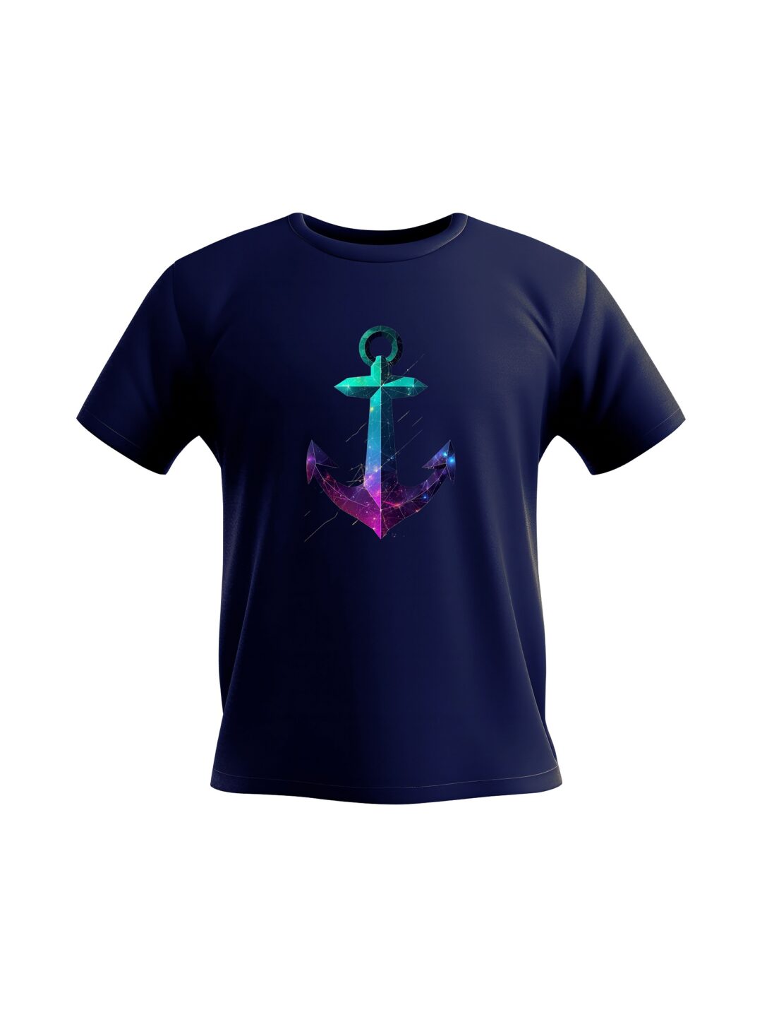 Geometric anchor design with cosmic gradient colors on black background