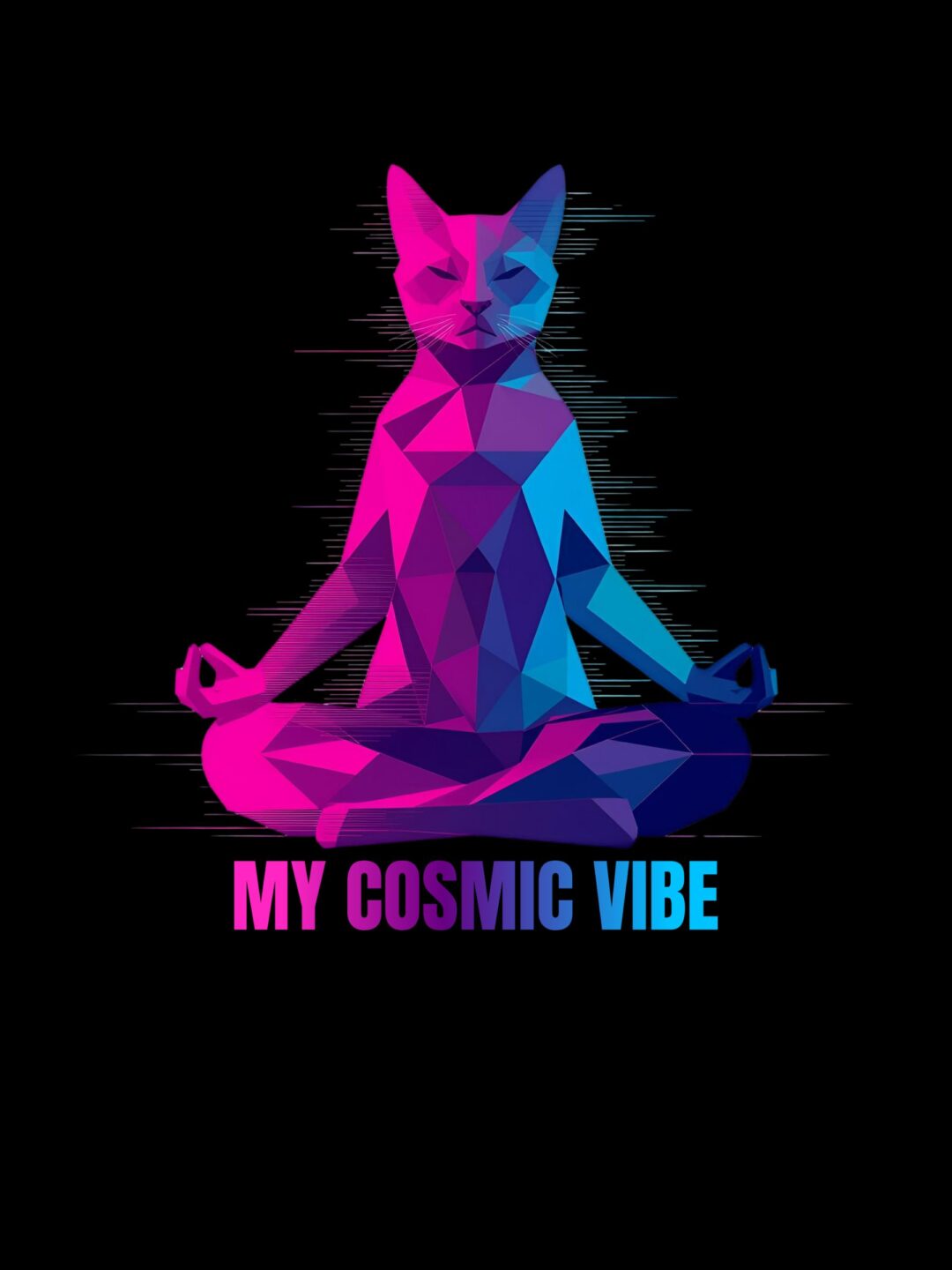 Meditating Cat - Geometric Art - Image 5
