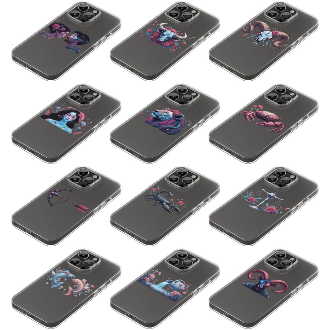 Cyber Bloom Zodiac Collection - 12 Cyberpunk Horoscope Designs - Image 4