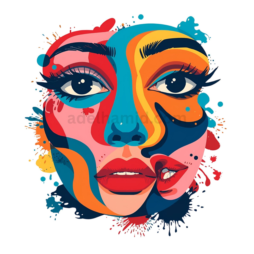 Chromatic Persona – Expressive Pop Art Digital Illustration - Image 2