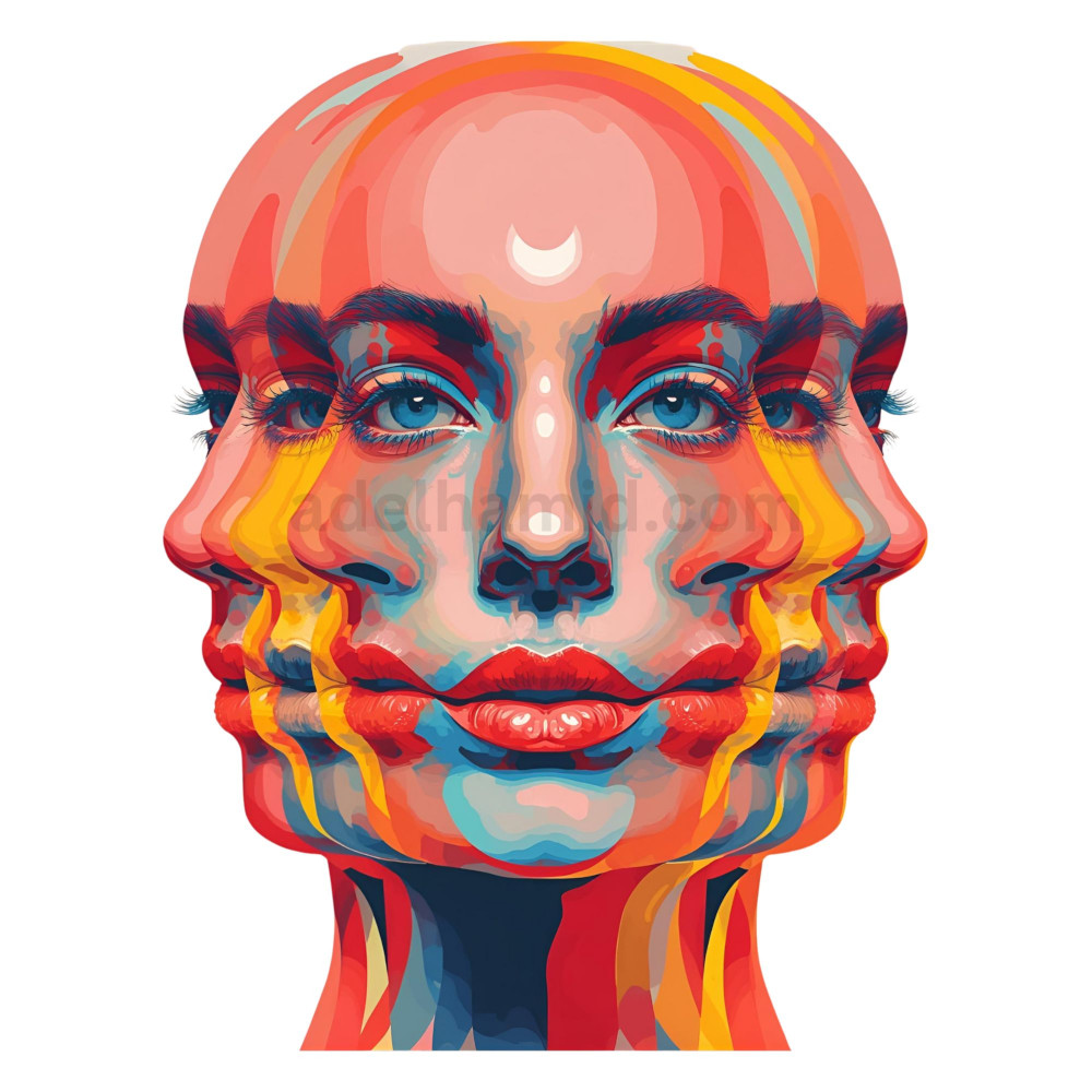 Fragmented Echo – Abstract Pop Art Digital Illustration - Image 2