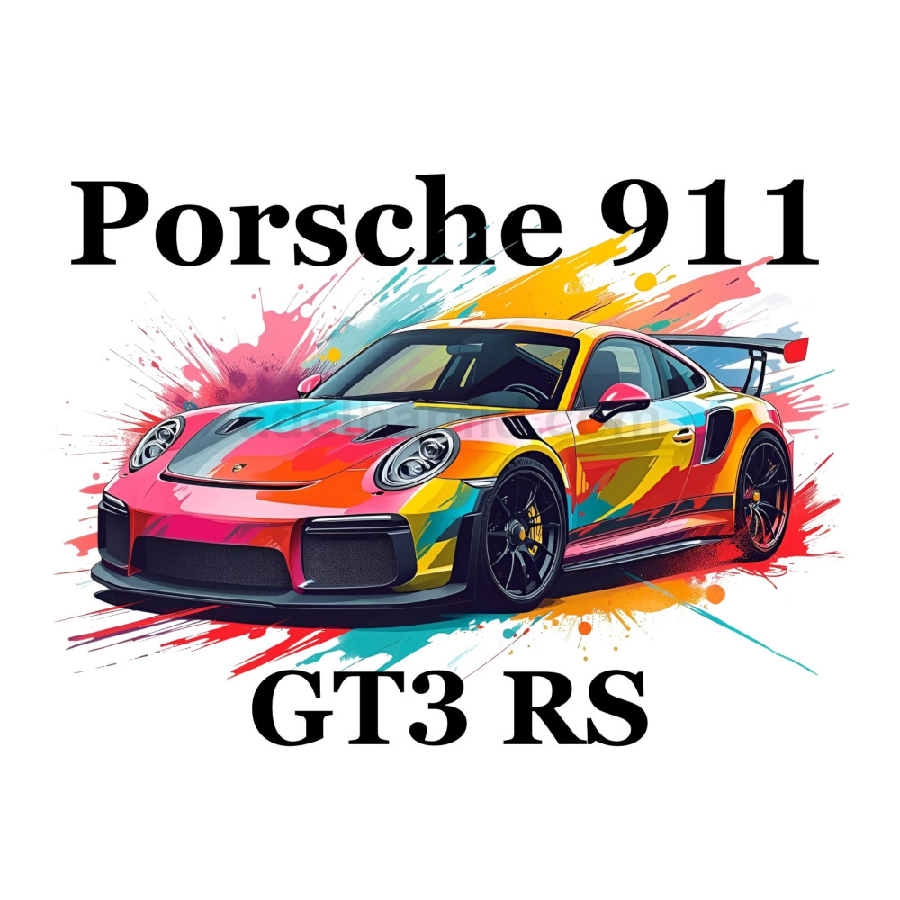 Redline Chaos – Porsche 911 GT3 RS Pop Art Digital Illustration - Image 2
